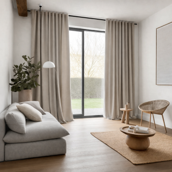 Mērāmi nakts aizkari Emma Light Taupe, augstums 280 cm|Aizkari|TavsSapnis
