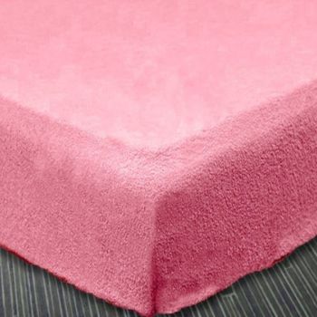 Frotē palags ar gumiju Premium, rozā, 140x200 cm|Gultas veļa|TavsSapnis