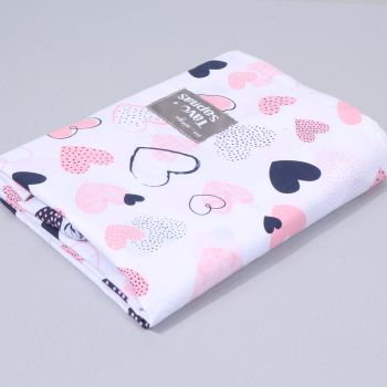 Kokvilnas palags bez gumijas Sirdis, 90x155 cm|Gultas veļa mazuļiem|TavsSapnis