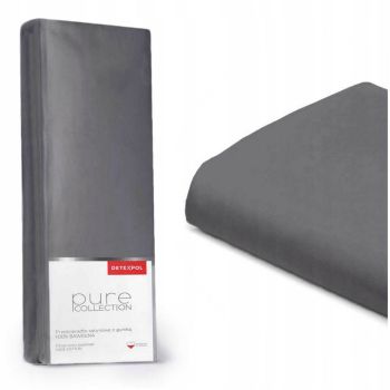 Pure Collection satīna palags ar gumiju DARK GREY, 140x200 cm|Gultas veļa|TavsSapnis