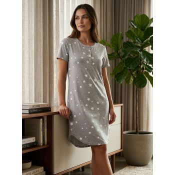 Kokvilnas naktskrekliņš Grey Stars, XL|Mājas preces|TavsSapnis