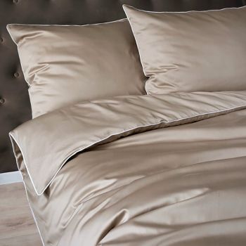 Pure Collection mako satīna gultasveļa Taupe, 140x200, 70x80 cm|140 x 200 cm|TavsSapnis