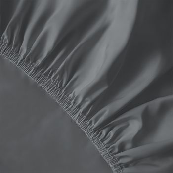 Pure Collection satīna palags ar gumiju DARK GREY, 200x220 cm|Gultas veļa|TavsSapnis