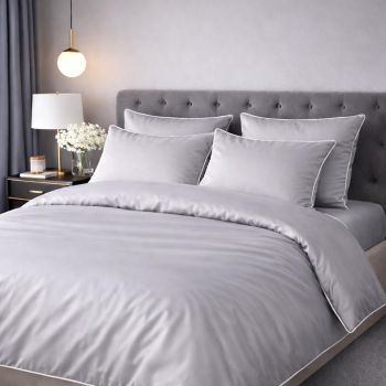 Pure Collection mako satīna gultasveļa Light Grey, 200x220, 70x80 cm|200 x 220 cm|TavsSapnis