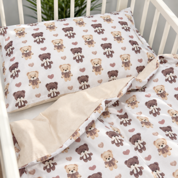 Kokvilnas gultas veļas komplekts zīdainim Teddy, 100x135, 40x60 cm|100x135 cm|TavsSapnis