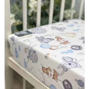 Kokvilnas palags ar gumiju Baloni, 60x120 cm|60x120 cm matracim|TavsSapnis