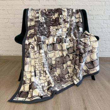Biezs plīša pleds Pelēki oļi, 160x210cm|Gultas veļa|TavsSapnis