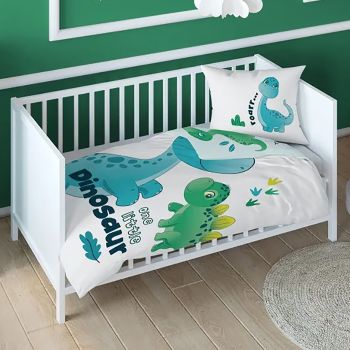 Divpusēja gultasveļa Baby Dino, 90x120, 40x60 cm|90x120 cm|TavsSapnis