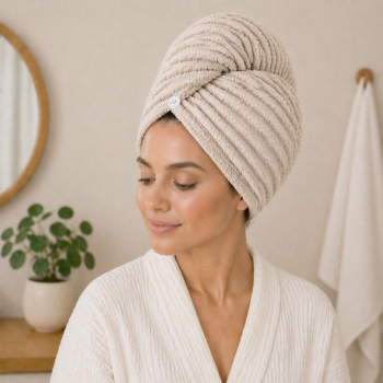 Matu dvielis-turbāns Madam, beige|Mājas preces|TavsSapnis