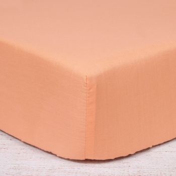 Kokvilnas palags ar gumiju, persiki, 60x120 cm|60 x 120 cm matracim|TavsSapnis