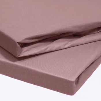 Kokvilnas palags ar gumiju, tumši pelnu rozā, 160x200 cm|Gultas veļa|TavsSapnis