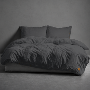 Kokvilnas gultasveļa PURE ECO LINE Graphite, 140x200, 70x80 cm|140 x 200 cm|TavsSapnis