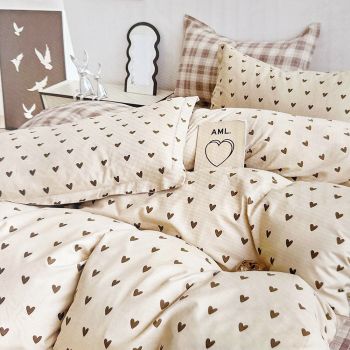 Gultas veļas komplekts Rūtainas sirdis, 140x200, 70x80 cm|140 x 200 cm|TavsSapnis