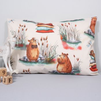 Kokvilnas spilvendrāna Kapibara, 40x60 cm|Gultas veļa mazuļiem|TavsSapnis