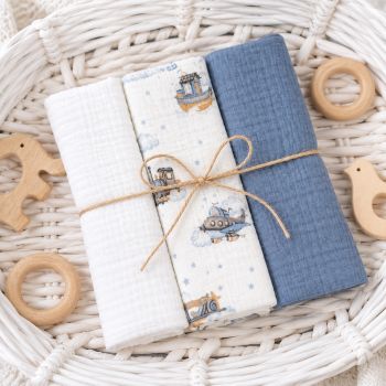 Muslīna siekalu dvielis zīdaiņiem – 3 gab., 30×30 cm|Gultas veļa mazuļiem|TavsSapnis