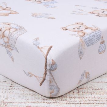 Kokvilnas palags ar gumiju Teddy Bear, 70x140 cm|70x140 cm matracim|TavsSapnis
