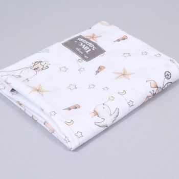 Kokvilnas palags bez gumijas Cirkas, 90x155 cm|Gultas veļa mazuļiem|TavsSapnis