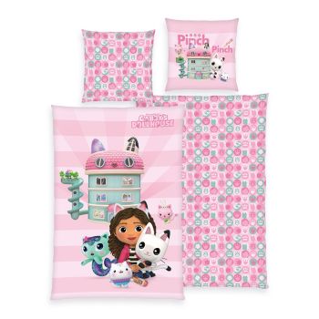 Gultas veļas komplekts Gabby's Dollhouse, 135x200, 80x80 cm|Bērnu gultas veļa|TavsSapnis